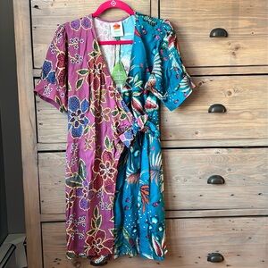 FARM Rio Multicolor Floral Wrap Dress
